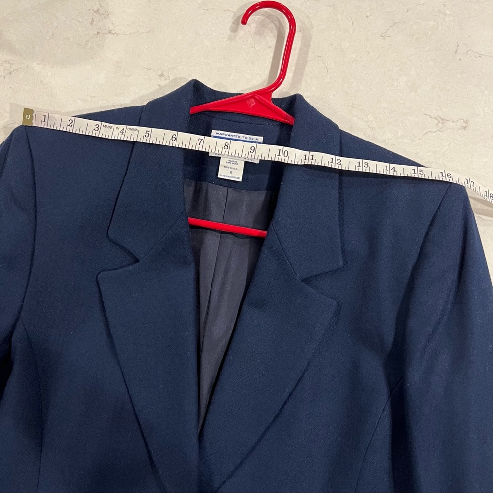 Pendleton Blazer Vintage Classic Virgin Wool Dress Jacket Navy Blue 8 - Picture 16 of 17